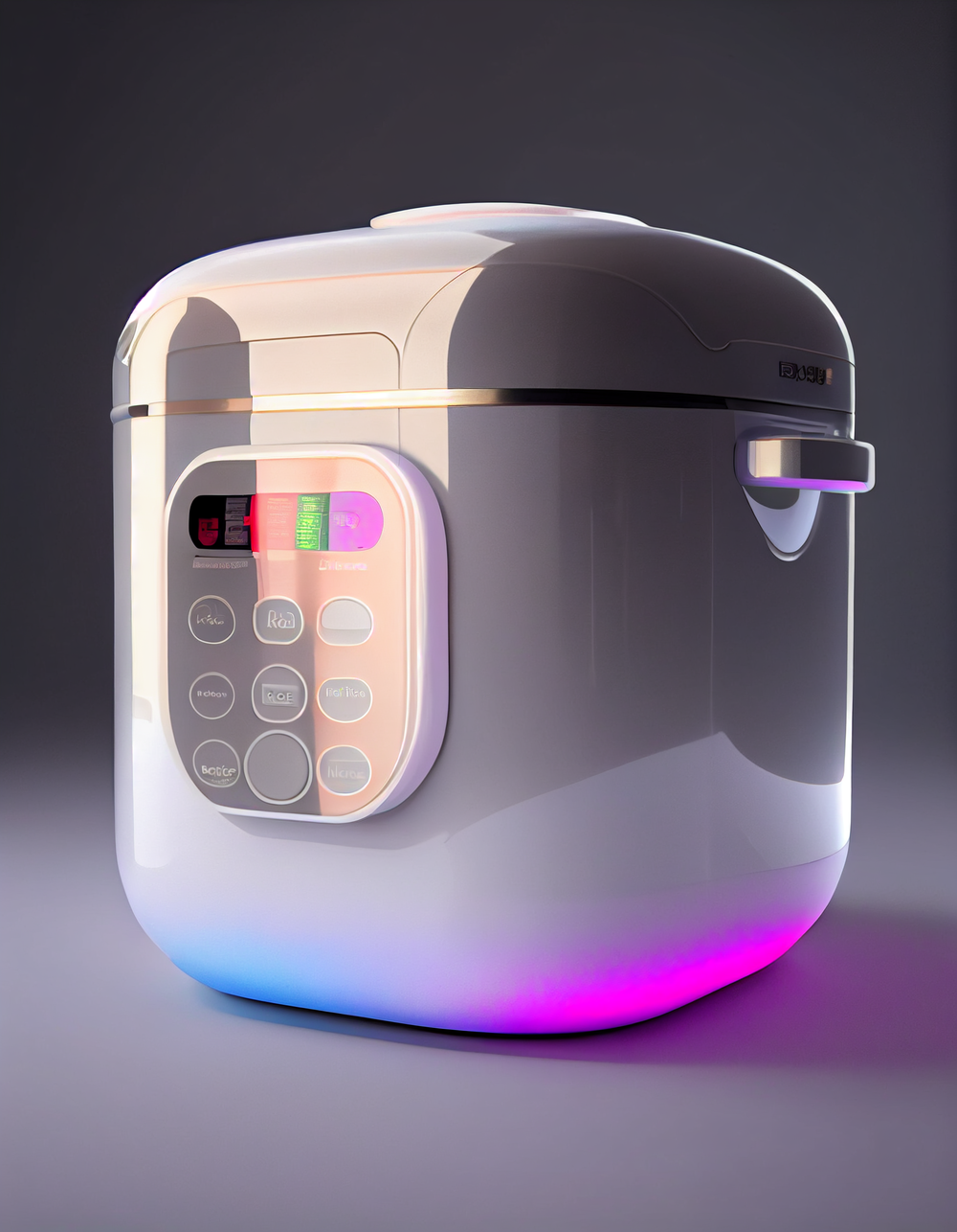 半透明霓虹色家用电器3D产品图